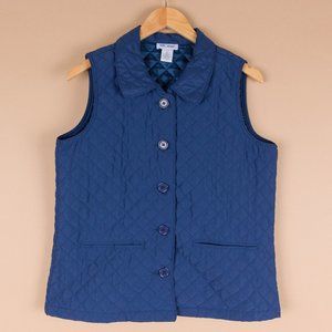 VTG Vicki Wayne Quilted Navy Blue Vest Sz M